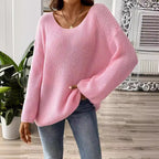 Jersey de punto para mujer escote amplio fluido - Eirwen