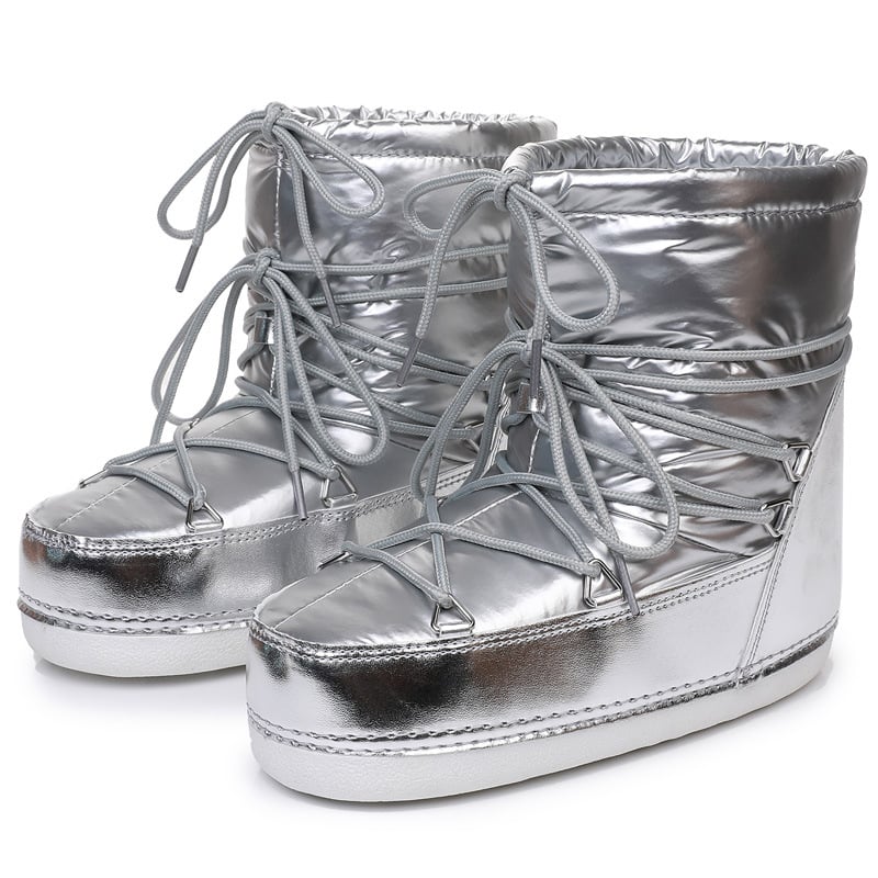 Botas de nieve para mujer impermeables acolchadas de caña media - Kolesa