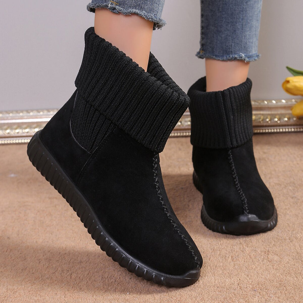 Botines para mujer estilo invernal con puño de punto - Pilar