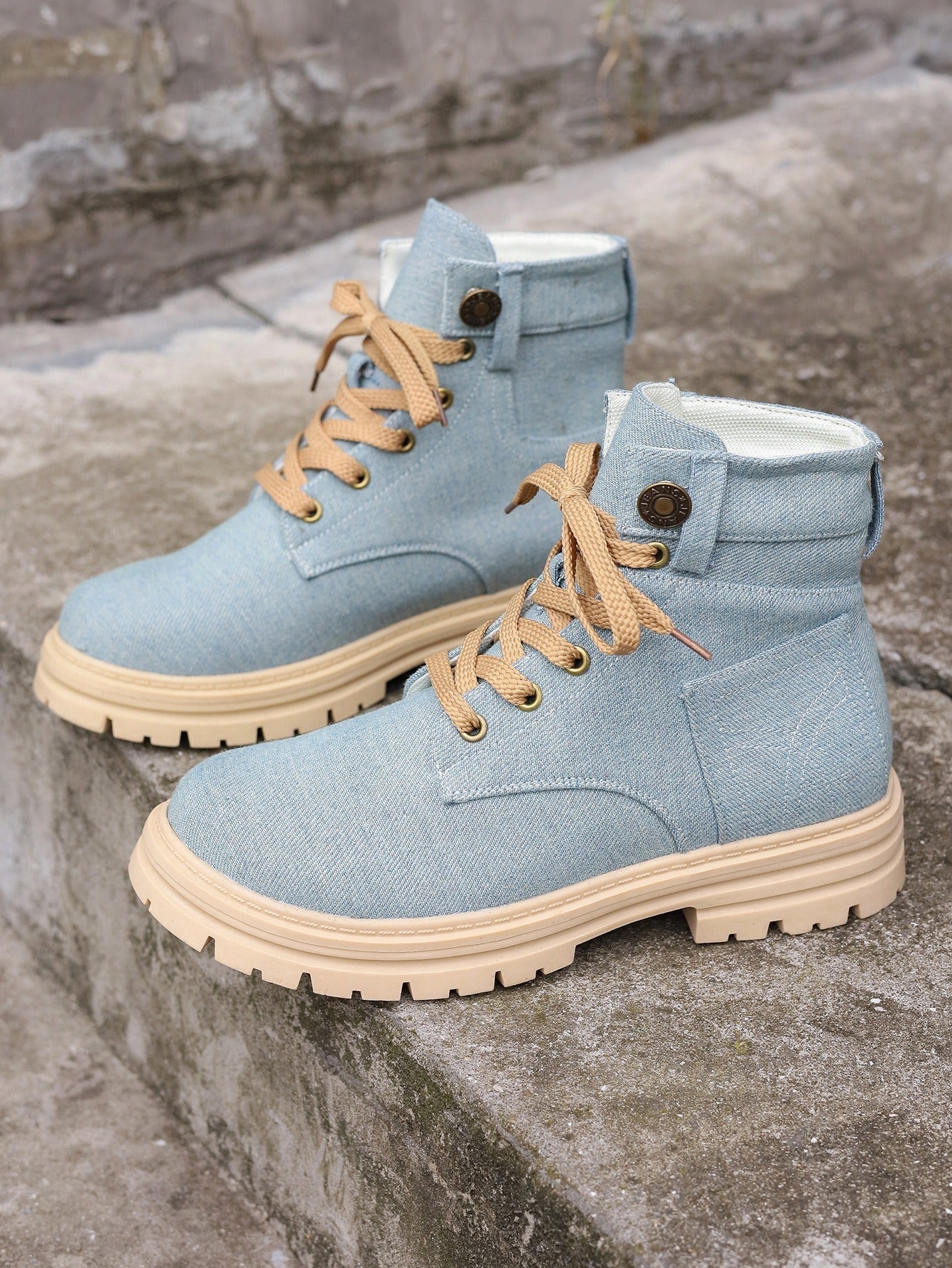 Botines casuales mujer lona texturizada estilo urbano - Martina