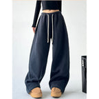 Pantalones para mujer amplios de tejido afelpado - Novanne