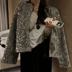 Tella - Blazer de lentejuelas de moda para mujer con efecto brillante