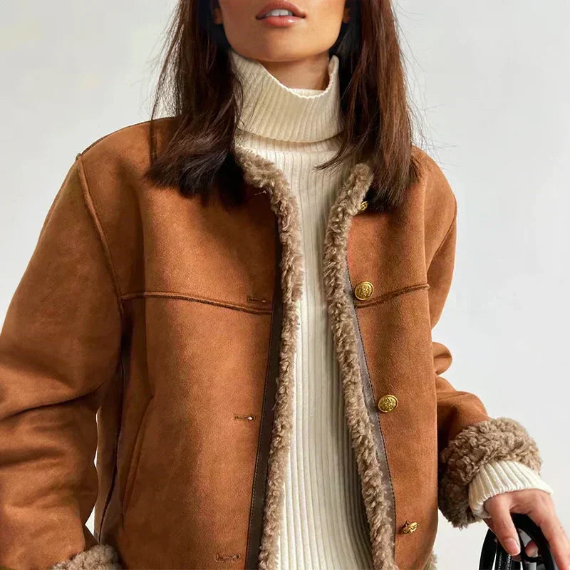 Chaqueta de ante con interior afelpado - Alvra