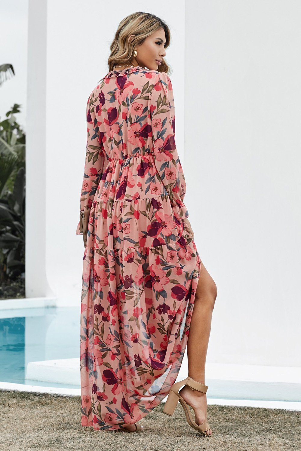 Aloisa  - Maxi vestido estampado con escote en V