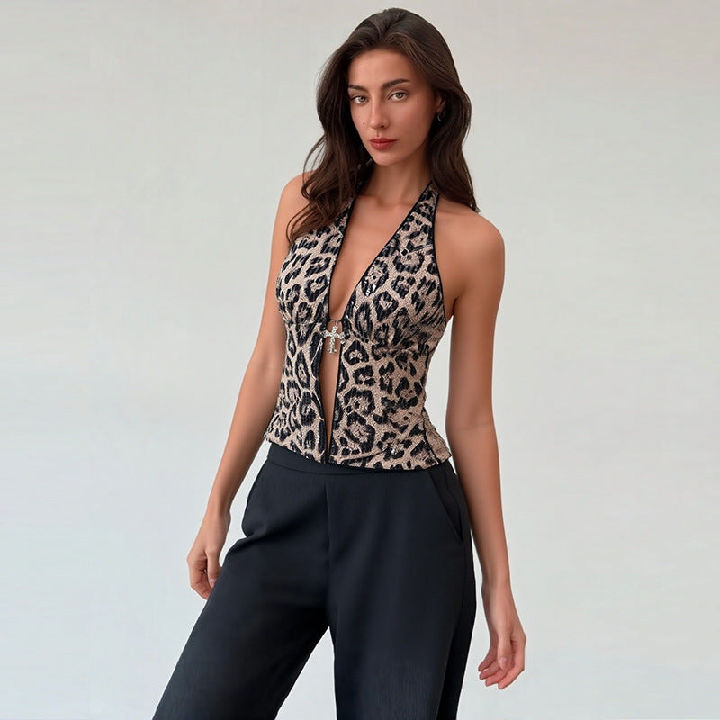Blusa halter para mujer de estilo elegante - Eilidhra