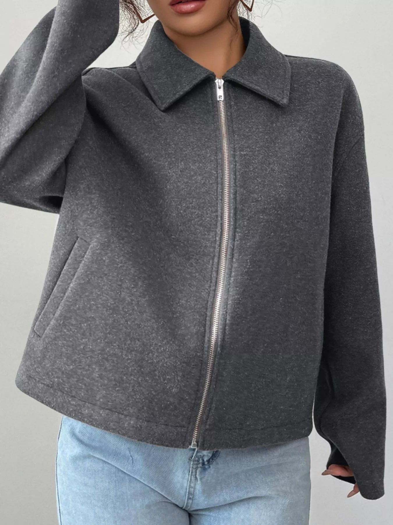 Chaqueta casual para mujer con cremallera - Alena