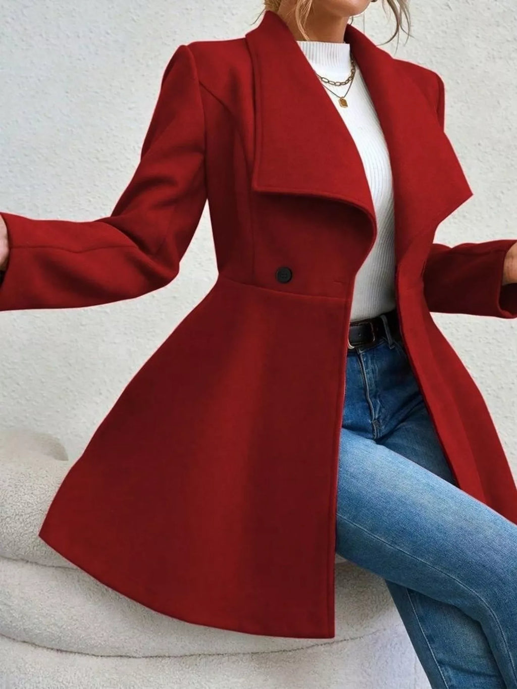 Abrigo largo y elegante para mujer - Evarine