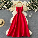 Vestido largo mujer sin mangas estilo francés vintage - Liora