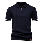 Polo deportivo hombre manga corta cremallera - Leandro