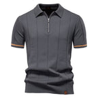 Polo deportivo hombre manga corta cremallera - Leandro