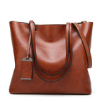 Bolso de hombro para mujer estilo retro cuero liso burdeos - Elea