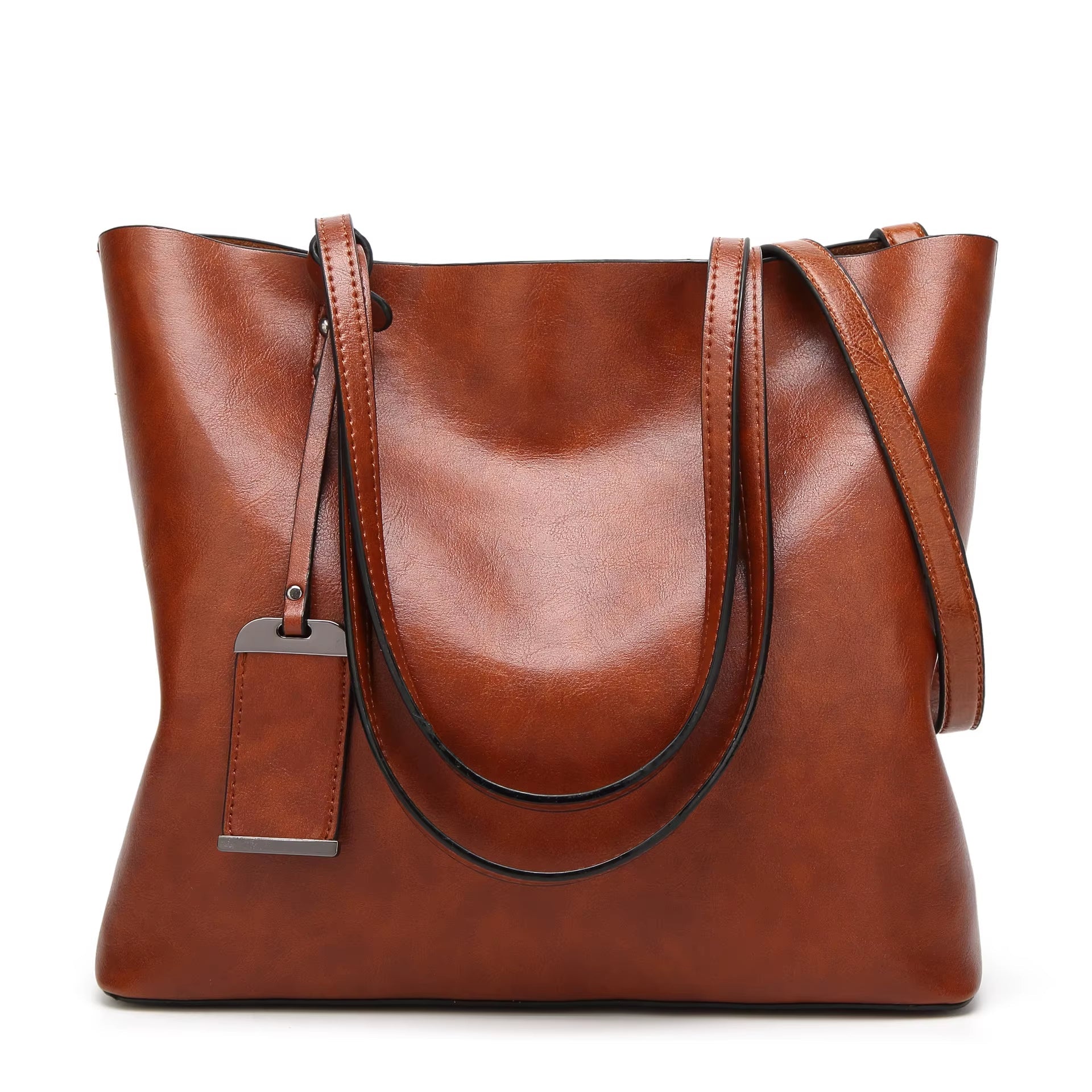 Bolso de hombro para mujer estilo retro cuero liso burdeos - Elea