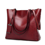 Bolso de hombro para mujer estilo retro cuero liso burdeos - Elea