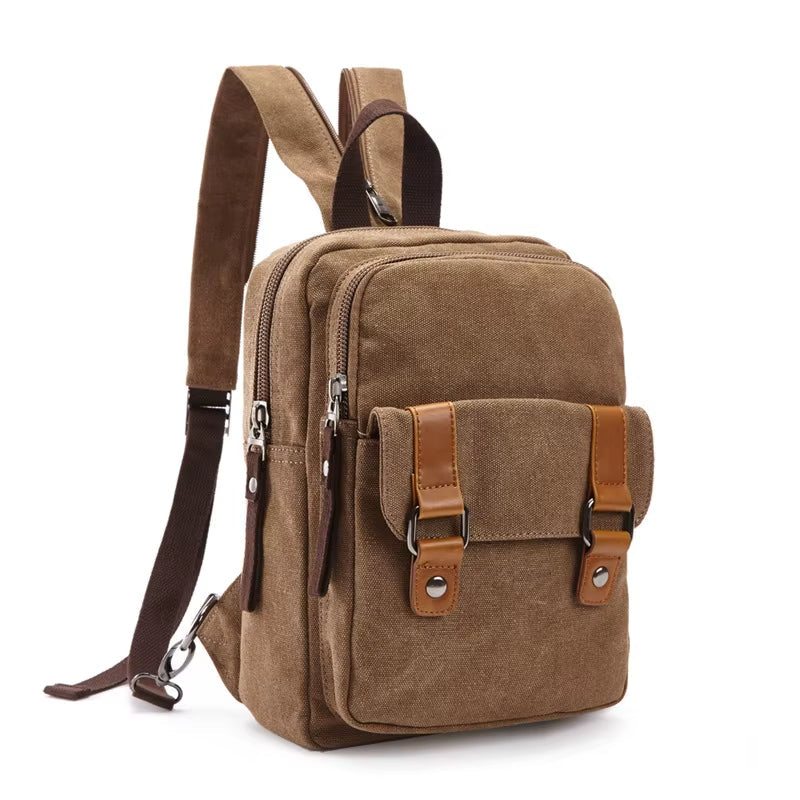 Mochila cruzada unisex con múltiples bolsillos estilo vintage - Axel