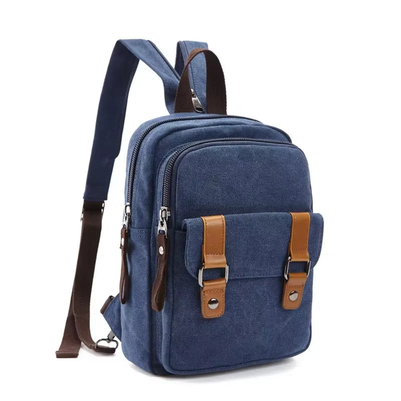 Mochila cruzada unisex con múltiples bolsillos estilo vintage - Axel