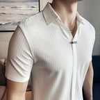 Polo hombre estilo británico textura gofre elegante - Lionel