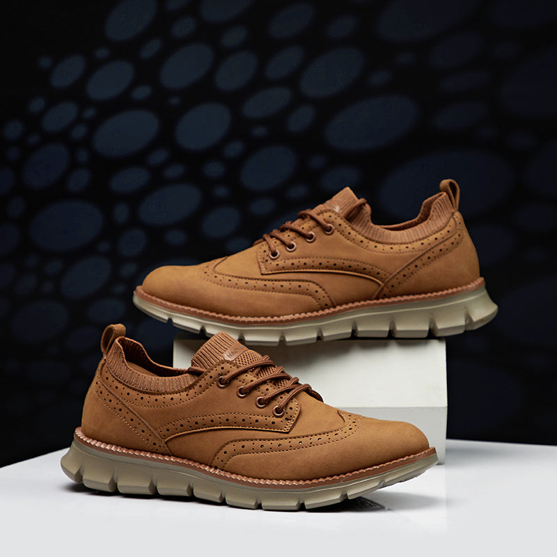 Zapatos hombre piel brogue cordones suela goma casual – Gael