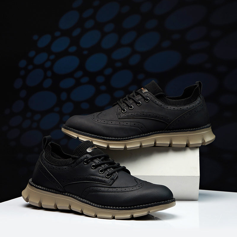 Zapatos hombre piel brogue cordones suela goma casual – Gael