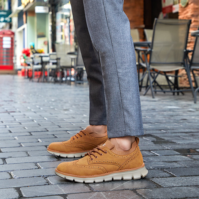Zapatos hombre piel brogue cordones suela goma casual – Gael