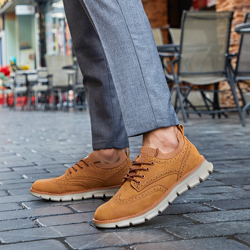 Zapatos hombre piel brogue cordones suela goma casual – Gael