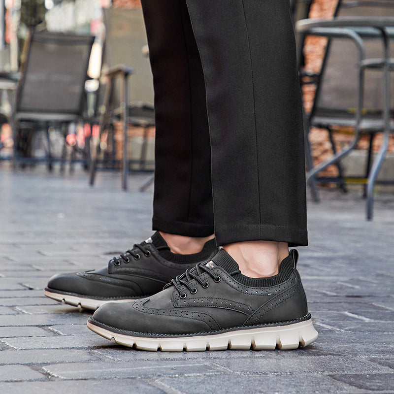 Zapatos hombre piel brogue cordones suela goma casual – Gael