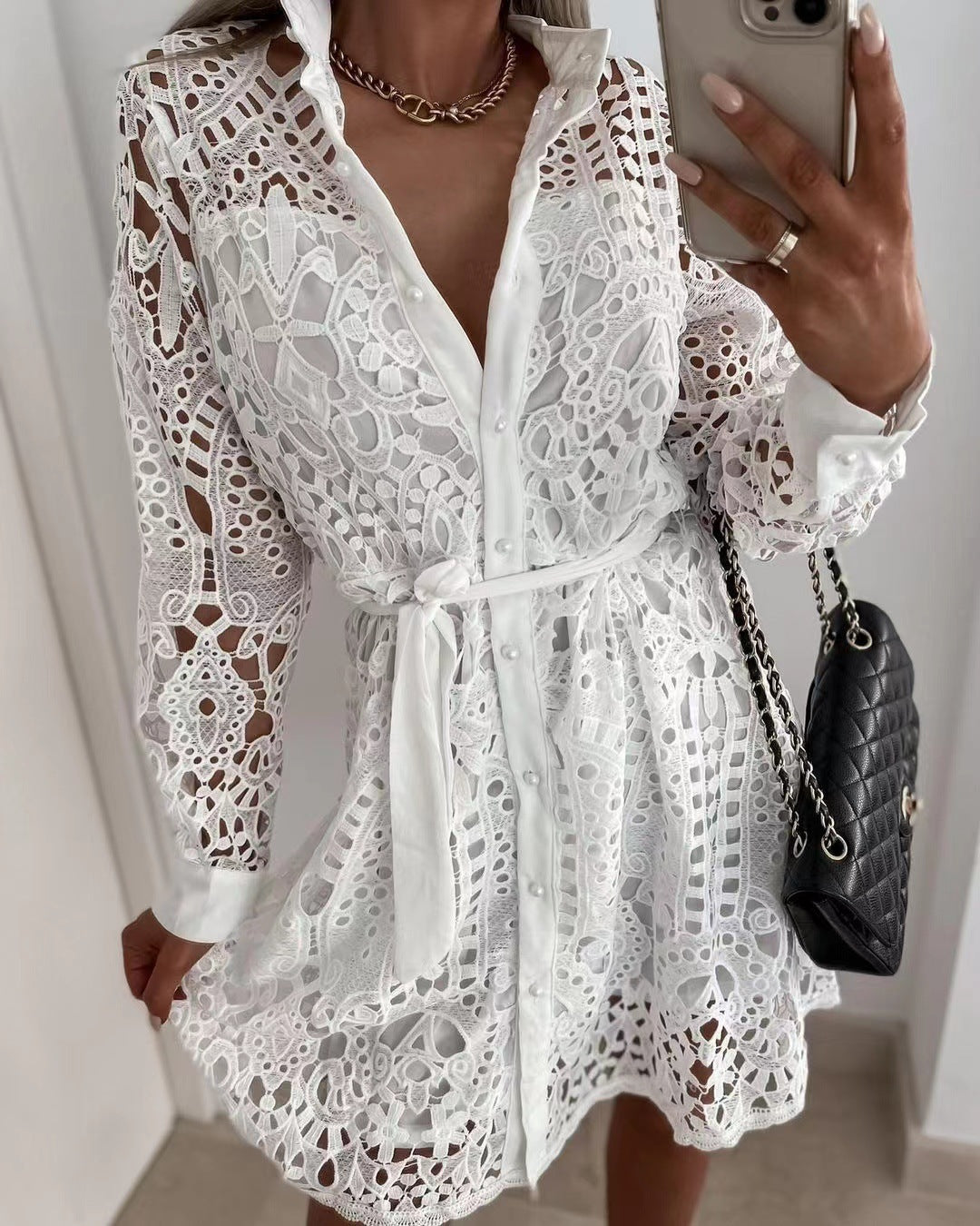 Hannah - Vestido camisero con lazada