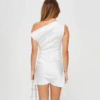 Marbella - Minivestido bodycon asimétrico con fruncidos