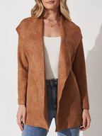 Chaqueta de ante suave con cuello amplio - Celinne