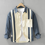 Camisa para hombre de algodón estampado retro estilo casual - Mateo