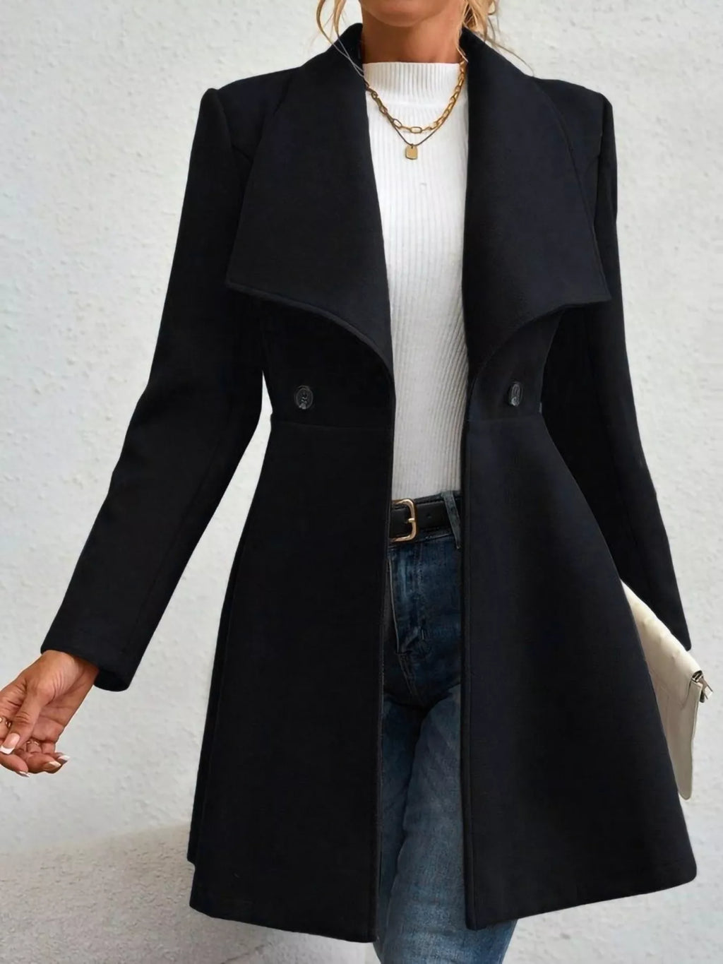 Abrigo largo y elegante para mujer - Evarine