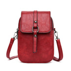 Bolso bandolera para mujer de piel sintética con bolsillo frontal estilo compacto - Daniela