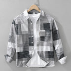 Camisa para hombre algodón estampado patchwork estilo casual - Hector