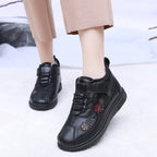 Zapatos ortopédicos acolchados de invierno para mujer diseño bordado - Indigo