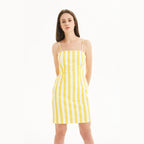 Vestido corto mujer estampado a rayas estilo recto - Eloísa