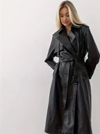Gabardina de cuero con cinturón - Hayle