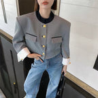 Nadja - Blazer francés de botonadura sencilla para mujer