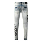 Pantalones vaqueros slim con estampado serpiente - Eldric