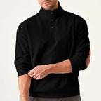 Kaym - Sudadera de hombre de manga larga con cuello alto y bolsillos
