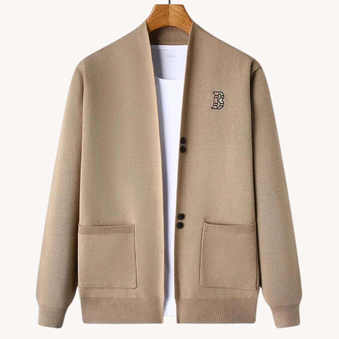 Cárdigan para hombre de corte recto con cuello abierto - Einar