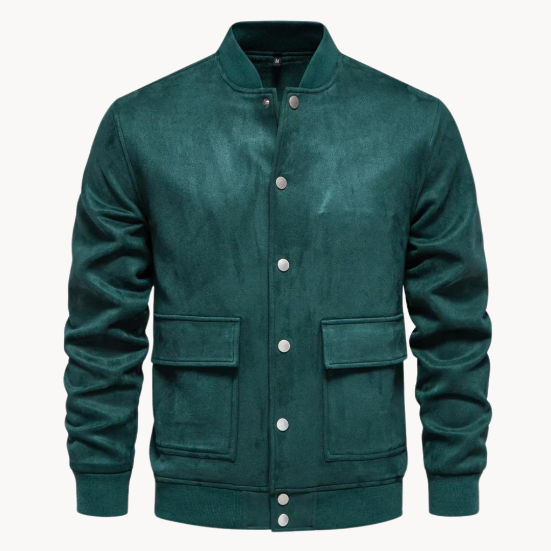 Chaqueta tipo bomber para hombre con cierre de botones y cuello corto - Bjornrik