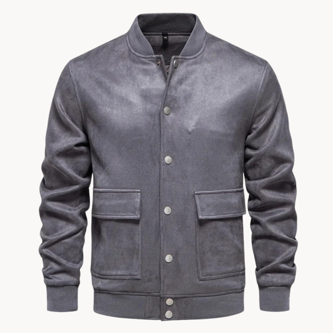 Chaqueta tipo bomber para hombre con cierre de botones y cuello corto - Bjornrik