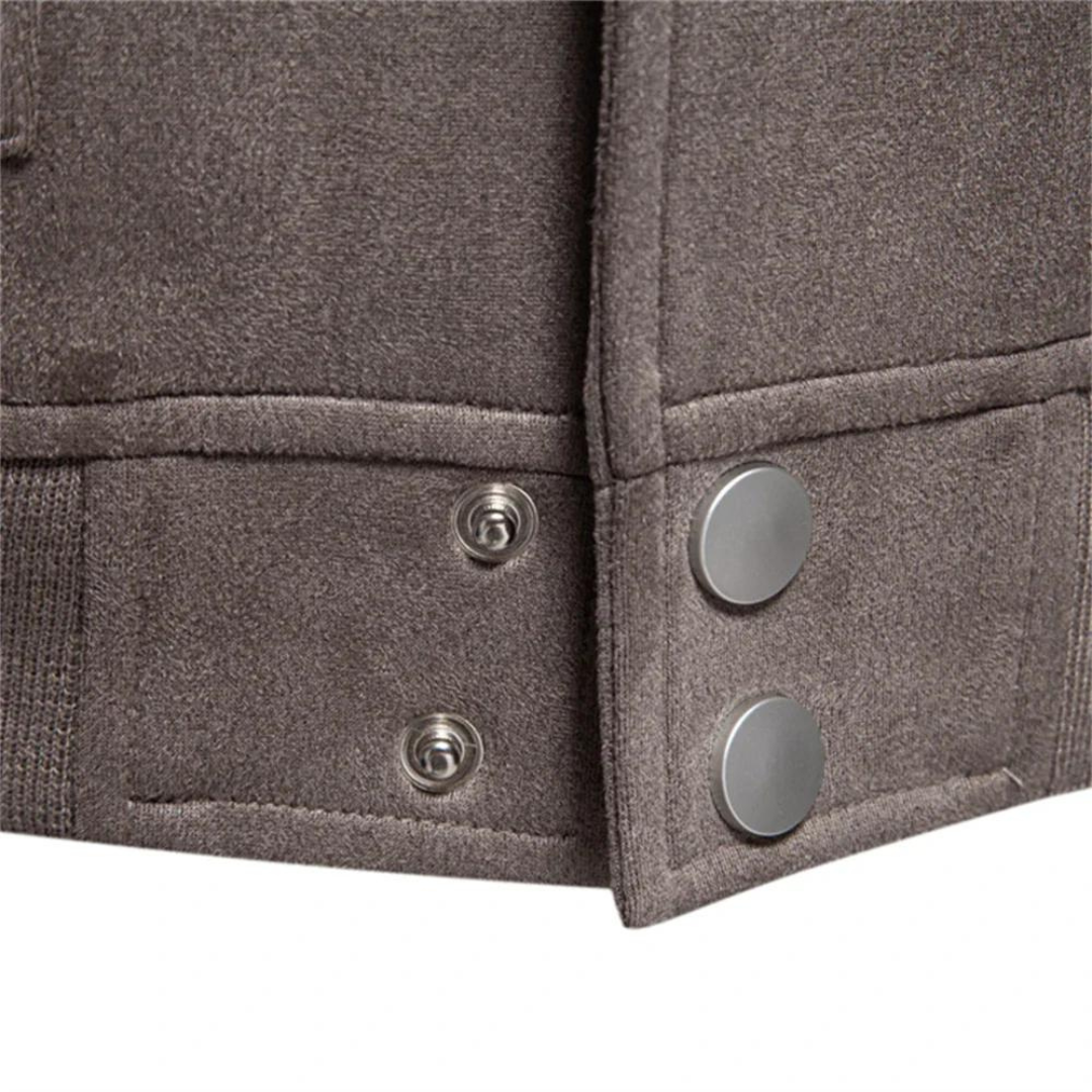 Chaqueta tipo bomber para hombre con cierre de botones y cuello corto - Bjornrik