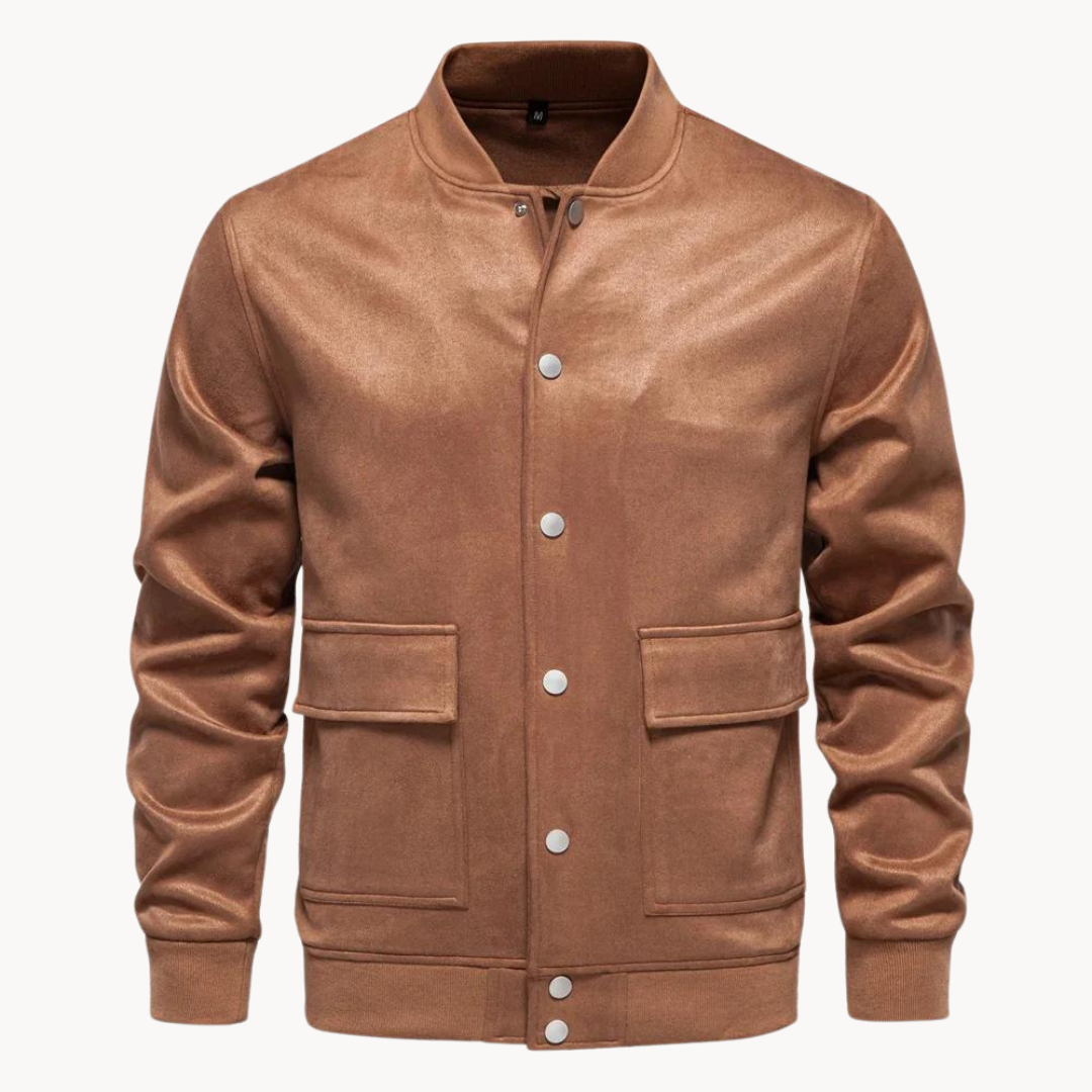 Chaqueta tipo bomber para hombre con cierre de botones y cuello corto - Bjornrik