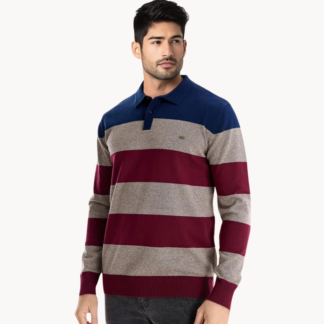 Jersey de tejido para hombre cuello polo - Hjalmar