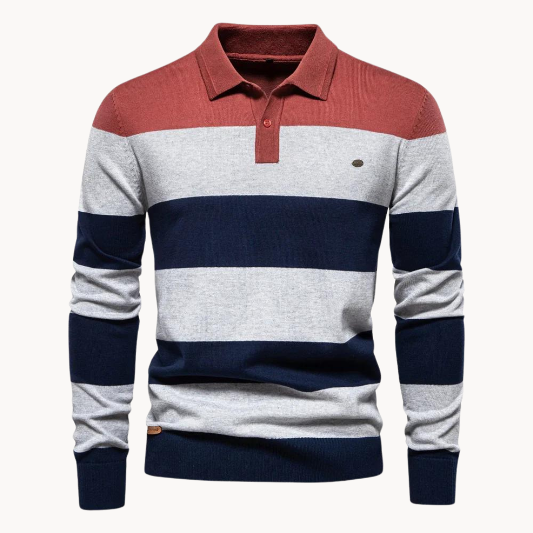 Jersey de tejido para hombre cuello polo - Hjalmar