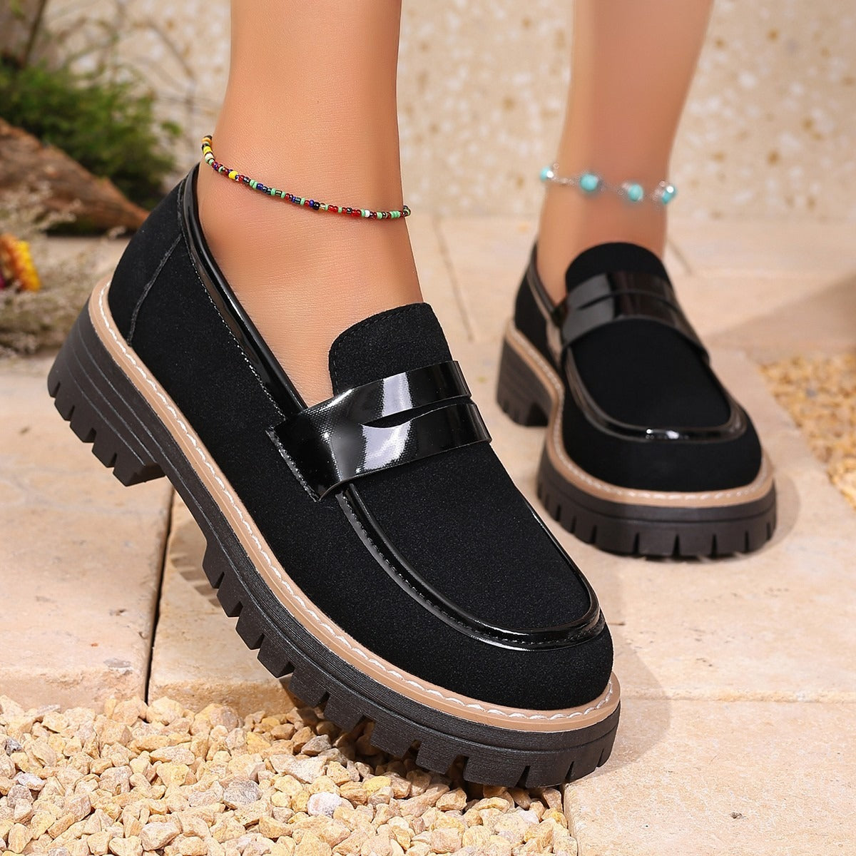 Mocasines mujer acabado mate con plataforma chunky - Rebeca
