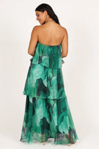 Zulerya - Vestido largo de tirantes multicapa