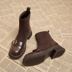 Botas de tobillo para mujer silueta ajustada hebilla decorativa - Rebeca