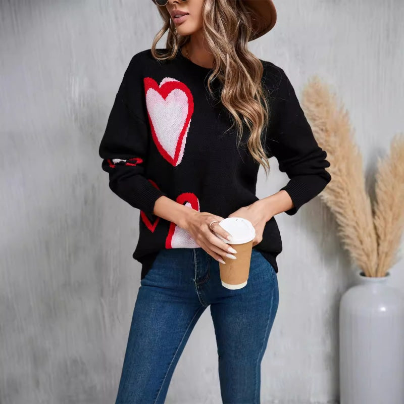 Suéter de punto para mujer corazón central - Virela