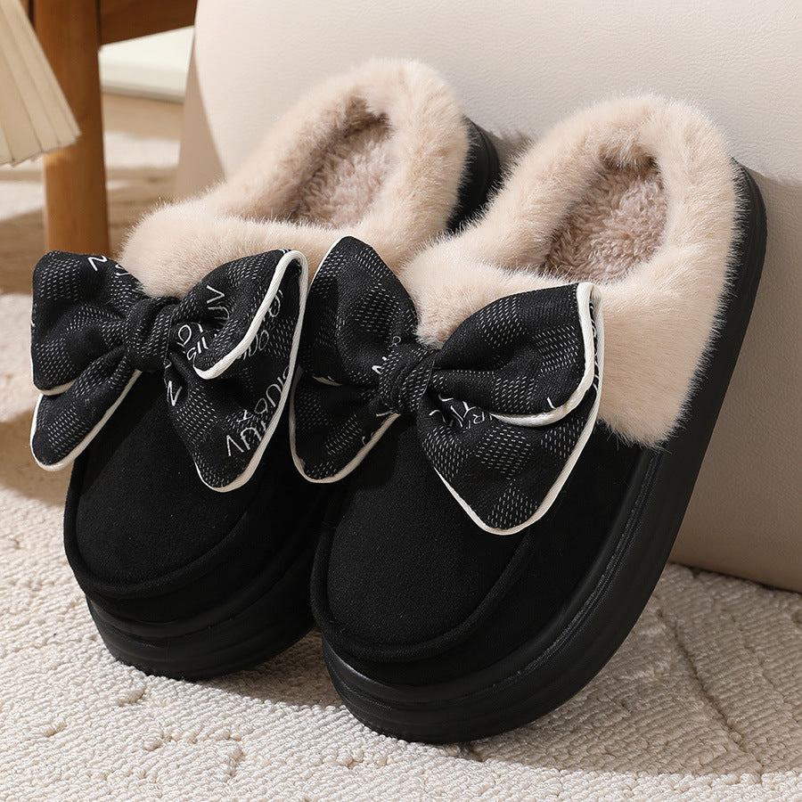 Zapatillas de casa para mujer efecto afelpado con lazo decorativo - Mairene